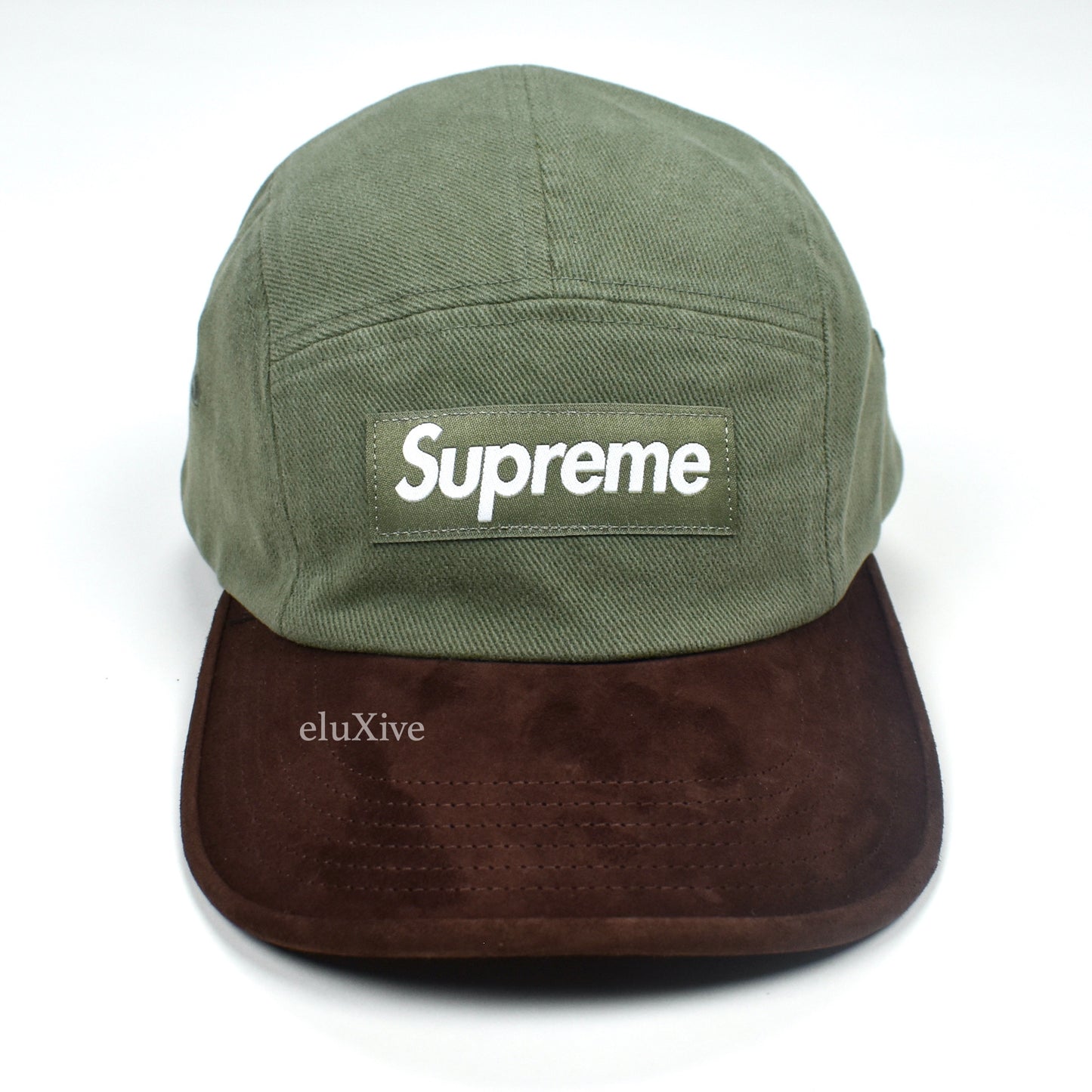 Supreme - Olive/Brown Box Logo Suede Bill Hat