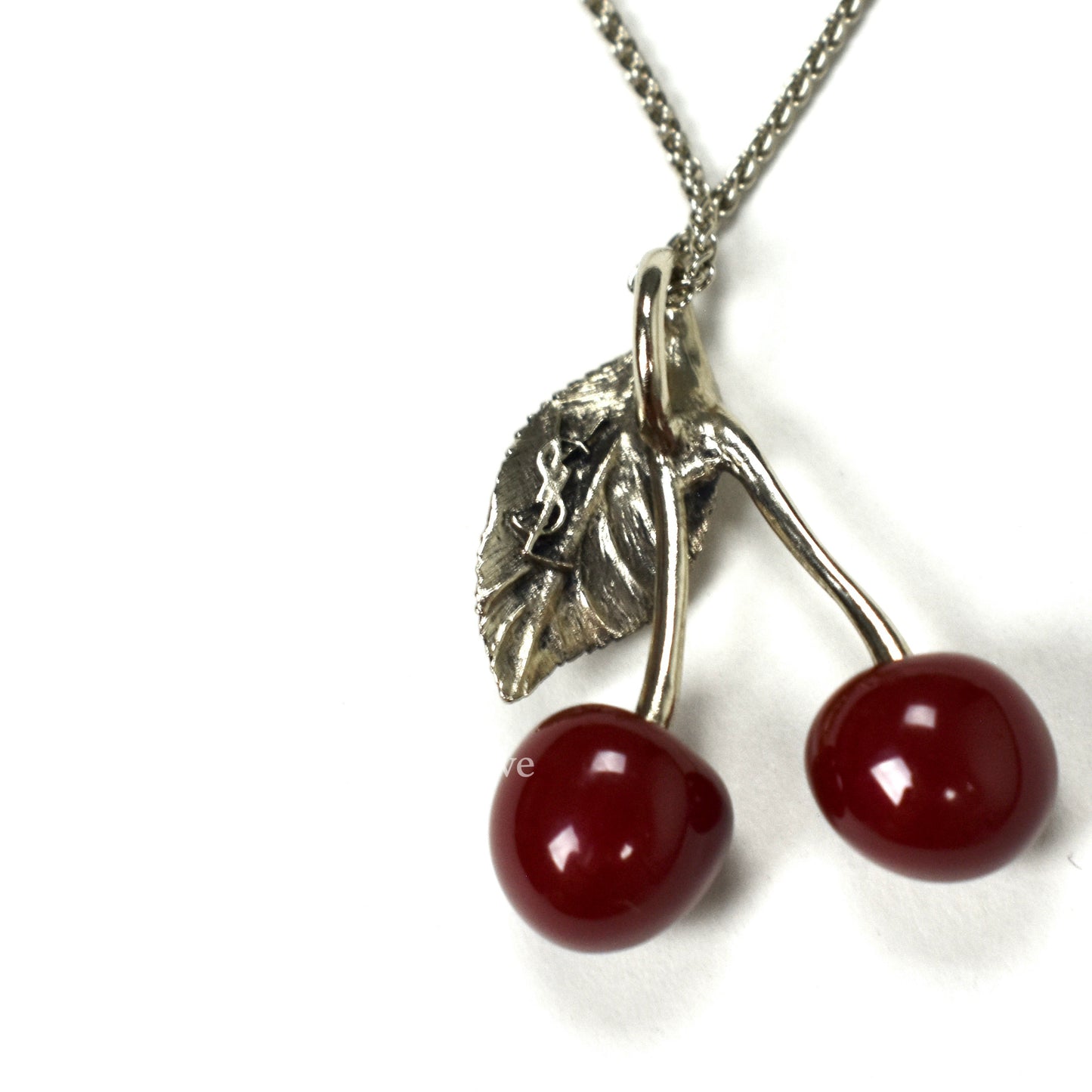 Saint Laurent - Vintage Effect Cherry Pendant Necklace