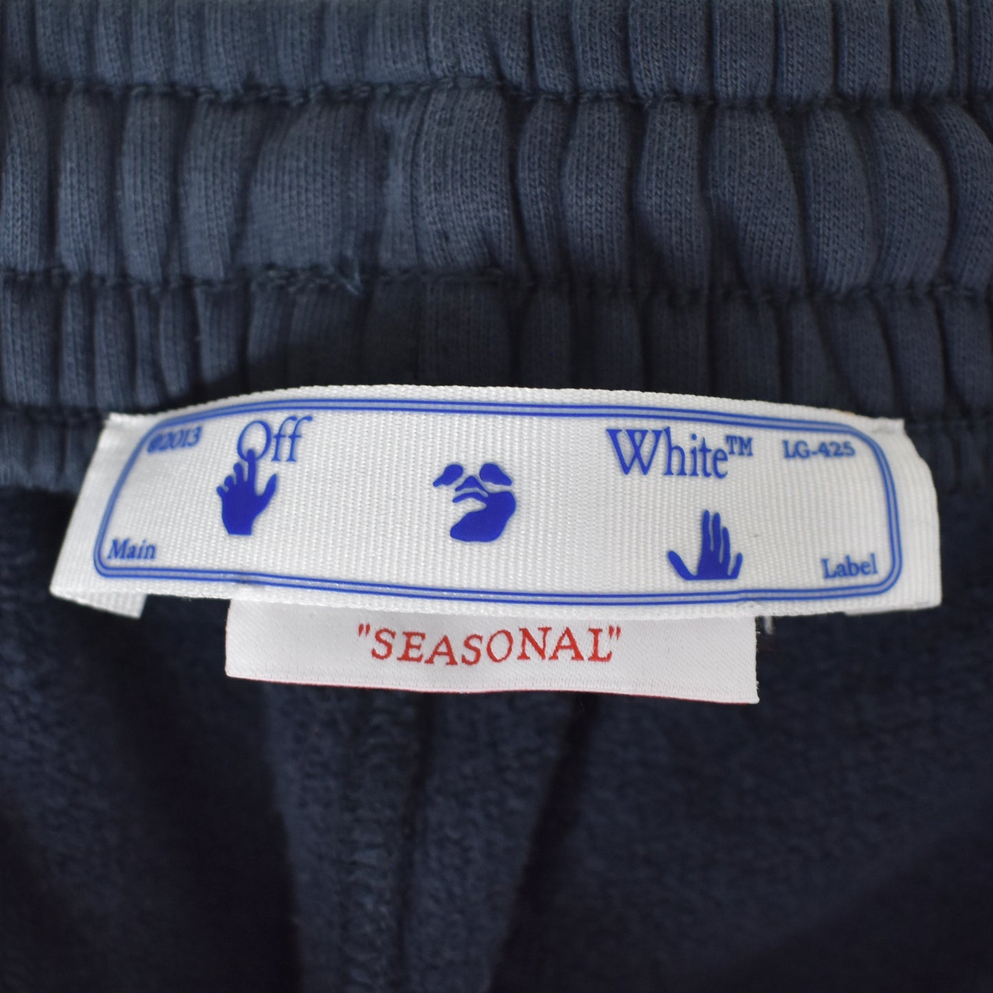 Off-White - Navy Stripe Logo Sweatpants