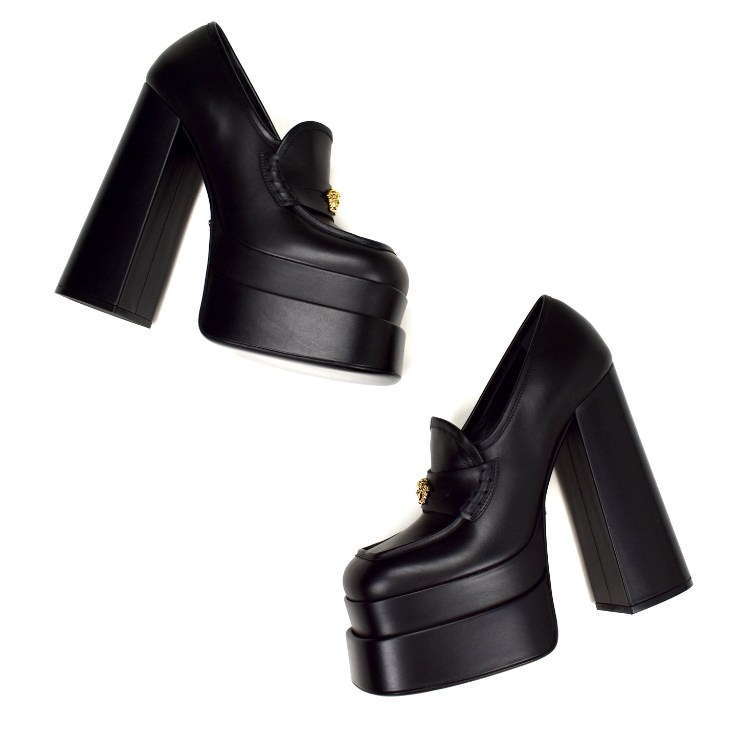 Versace - Aevitas Platform Penny Loafer Heels (Black)