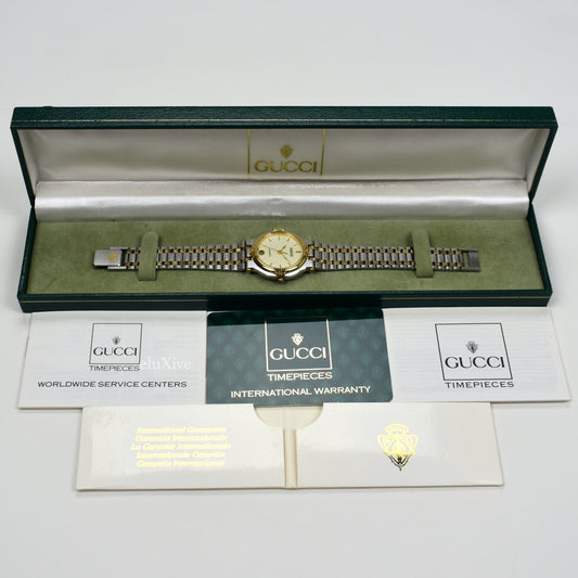 Gucci - 9000M Gold / Steel Cream Dial Watch