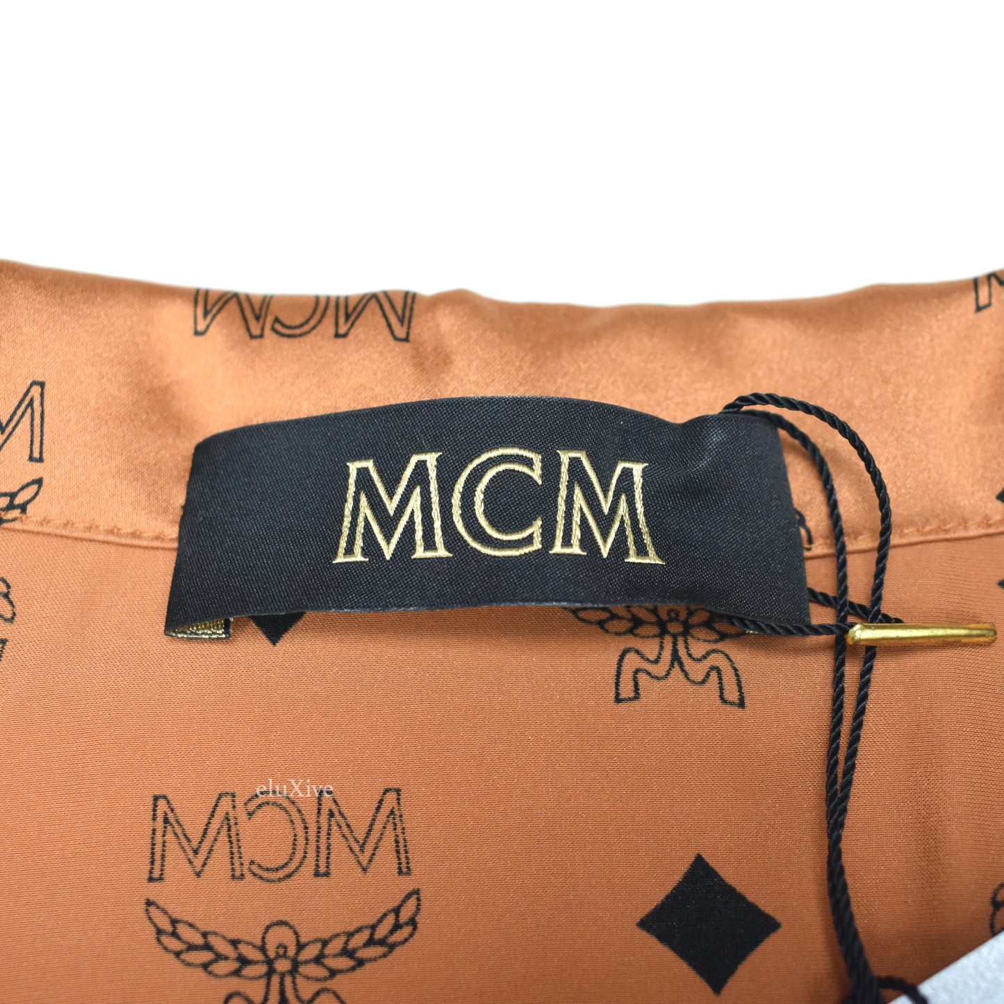 MCM - Cognac Monogram 100% Silk Pajama Shirt