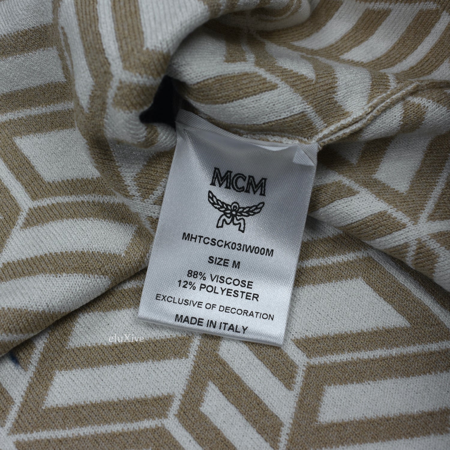 MCM - Cubic Monogram Logo Knit Polo Shirt (Navy) – eluXive