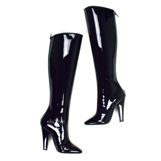Saint Laurent - Black Patent Leather 68 Boots