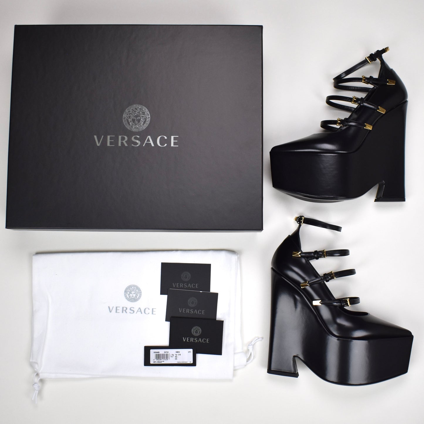 Versace - Black Leather Platform Pumps