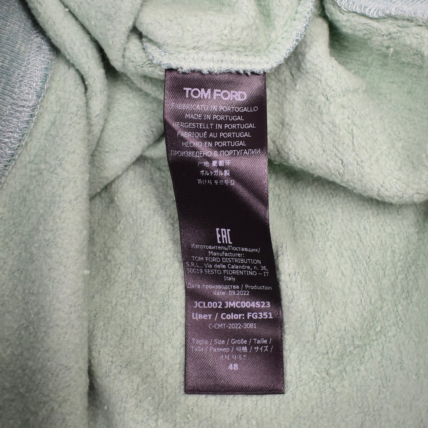 Tom Ford - Light Green Fleece Crewneck Sweatshirt