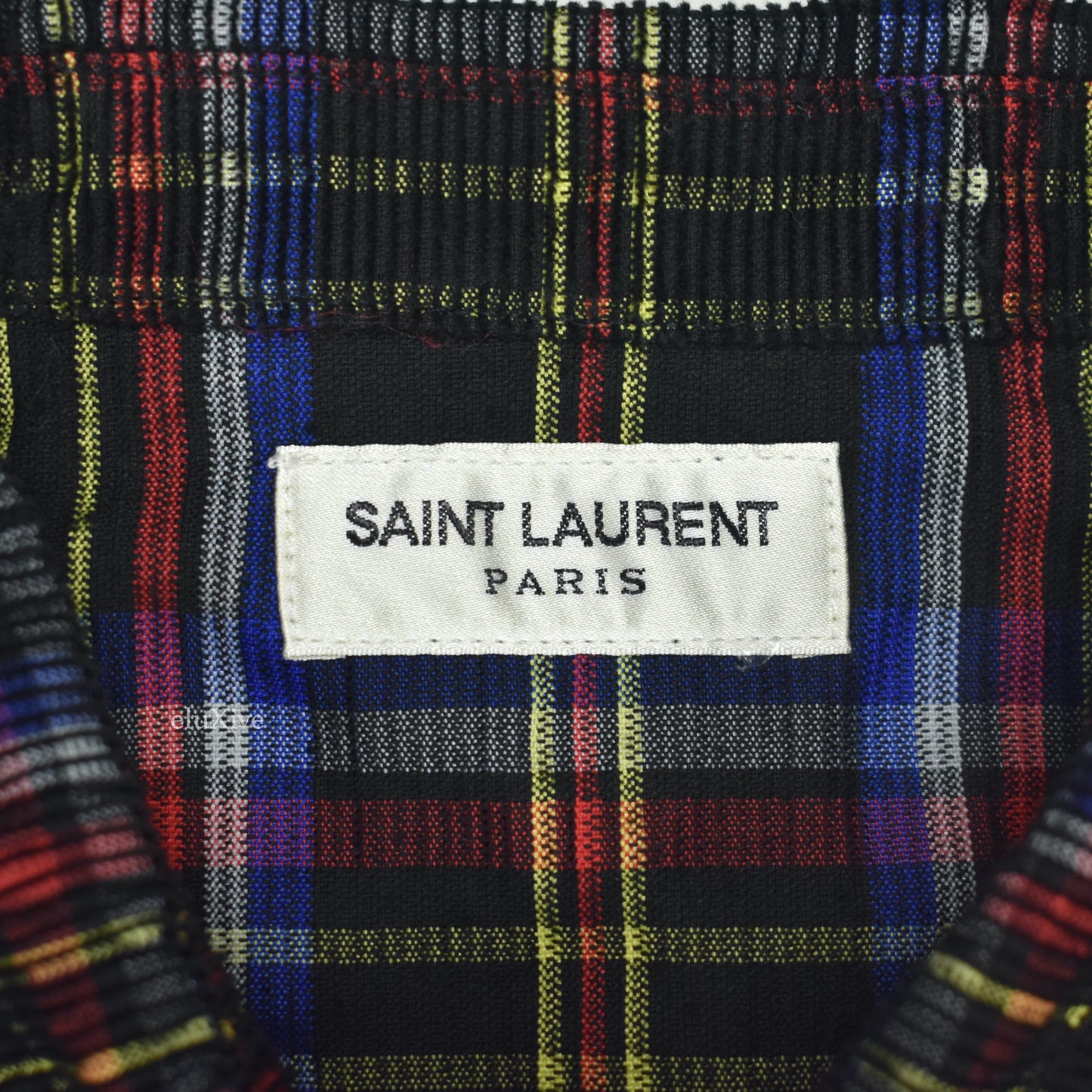 Saint Laurent - Plaid Corduroy Snap Button Western Shirt