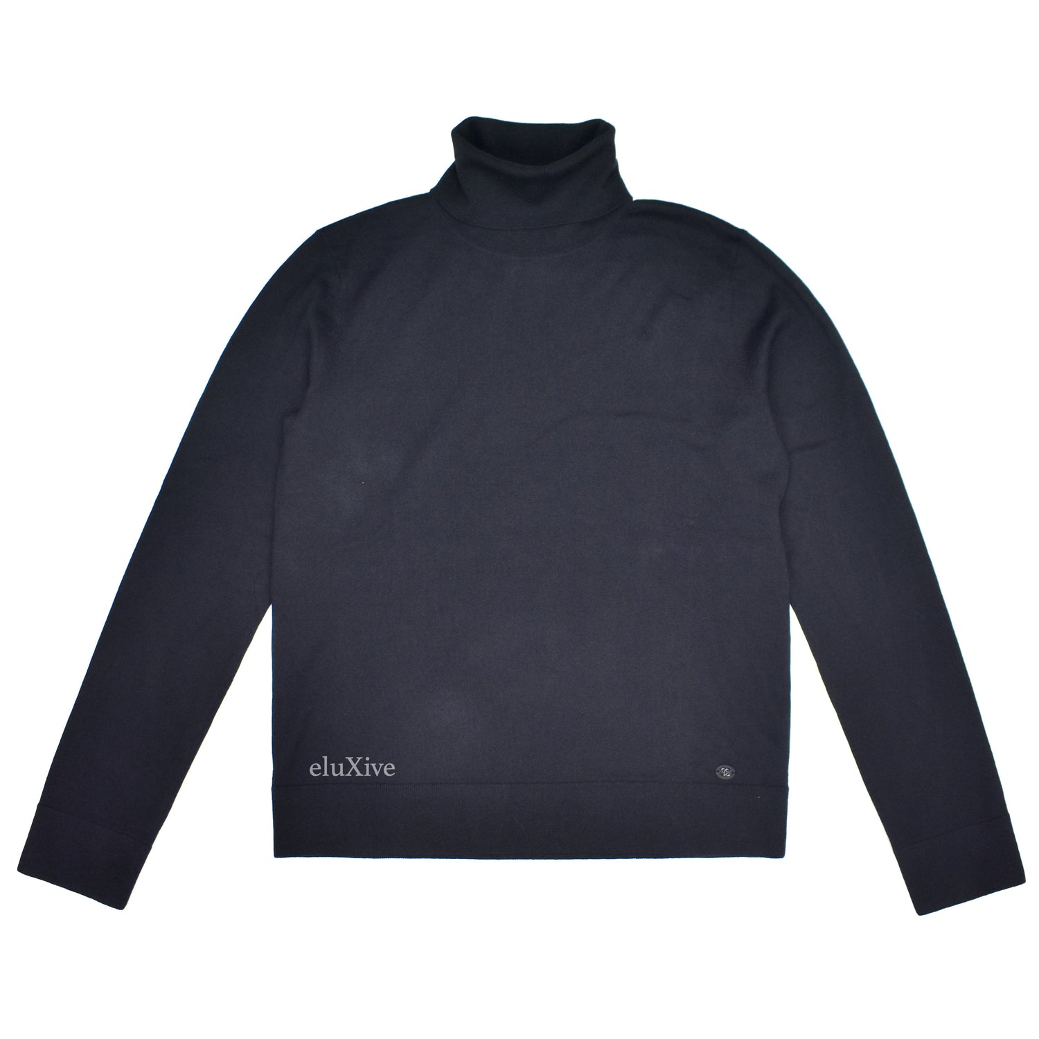 Chanel - Black Wool/Cotton Uniform Turtleneck Sweater – eluXive