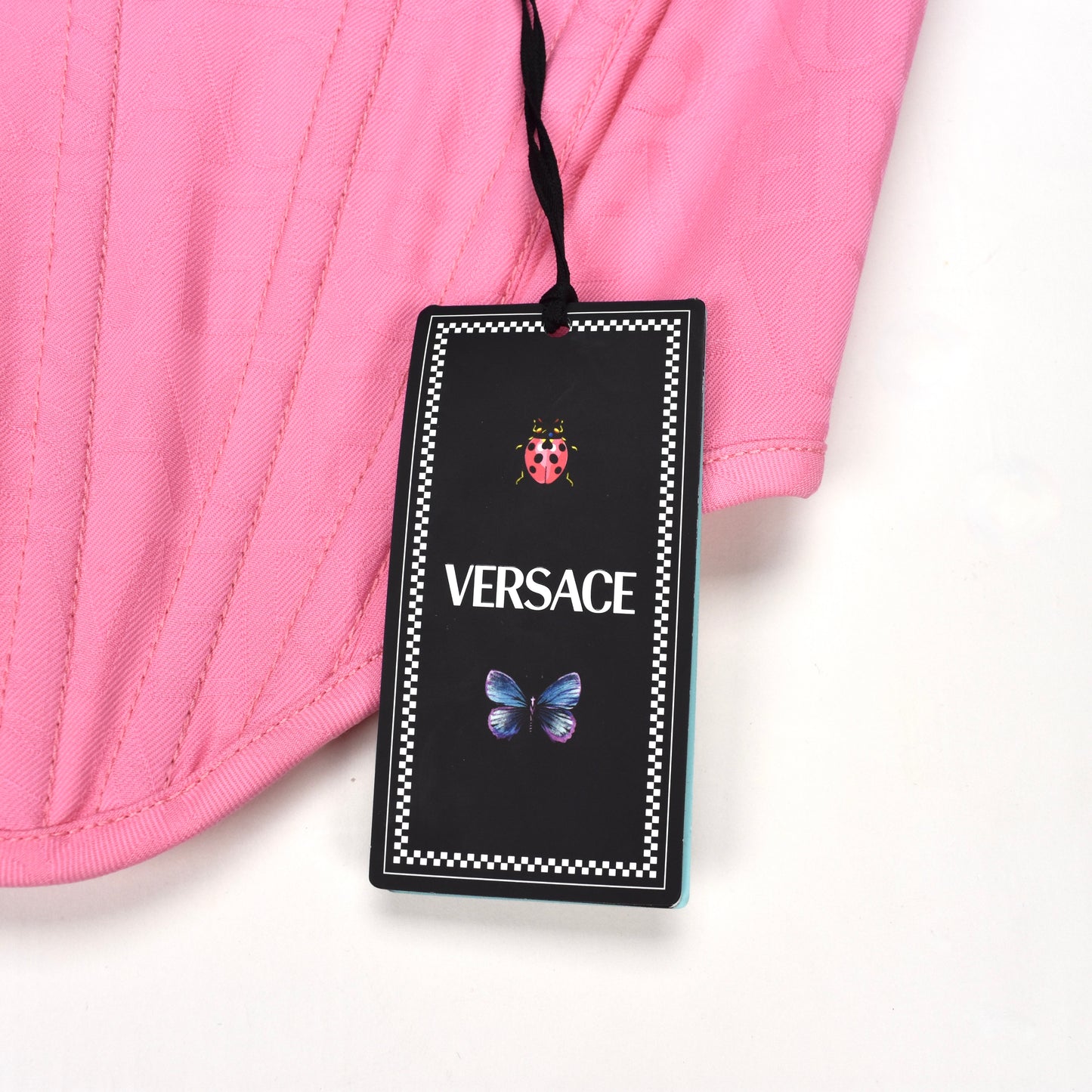 Versace x Dua Lipa - Pink Wool Allover Logo Corset Top