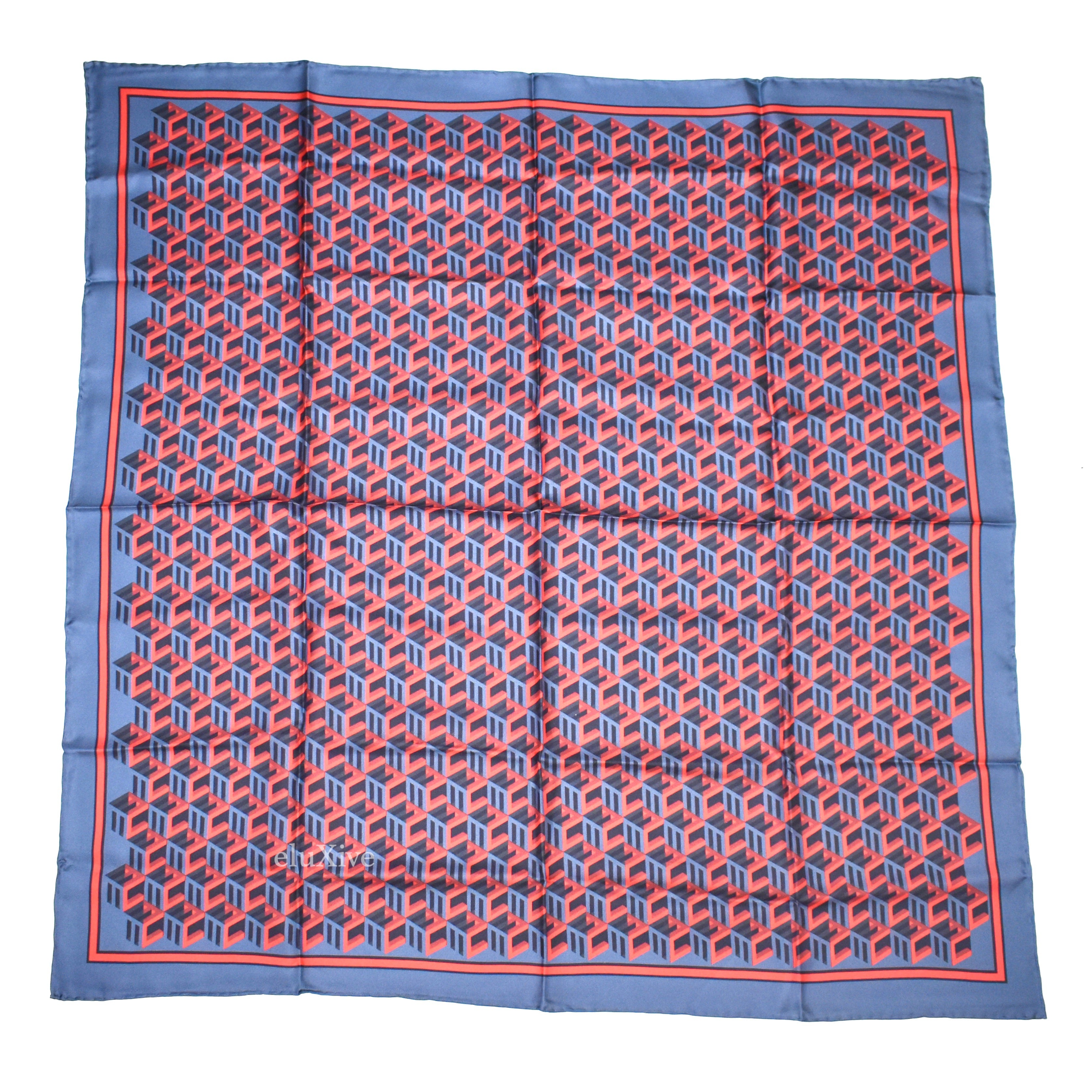 MCM - Cubic Monogram Logo 100% Silk Scarf – eluXive