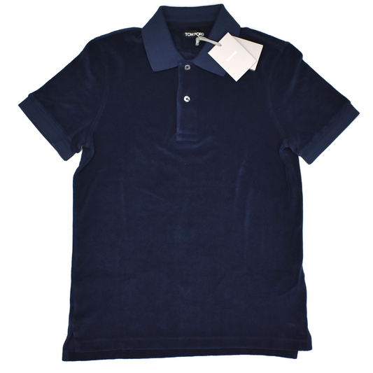 Tom Ford - Navy Towelling Polo Shirt