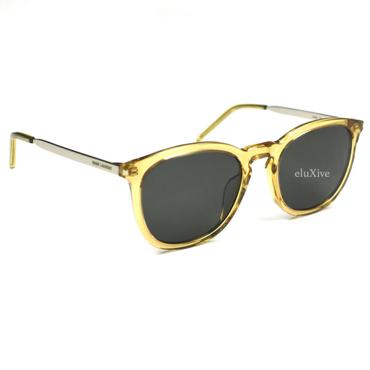 Saint Laurent - SL360 Transparent Yellow Rectangular Sunglasses