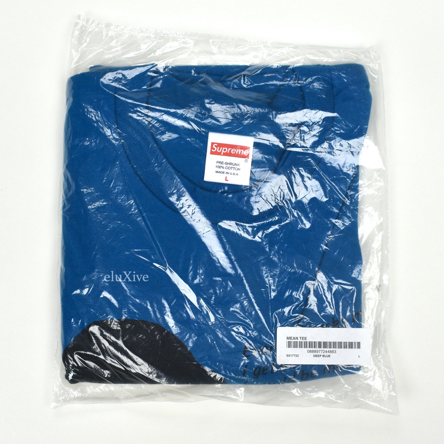 Supreme - Deep Blue Mean Logo T-Shirt (SS17)