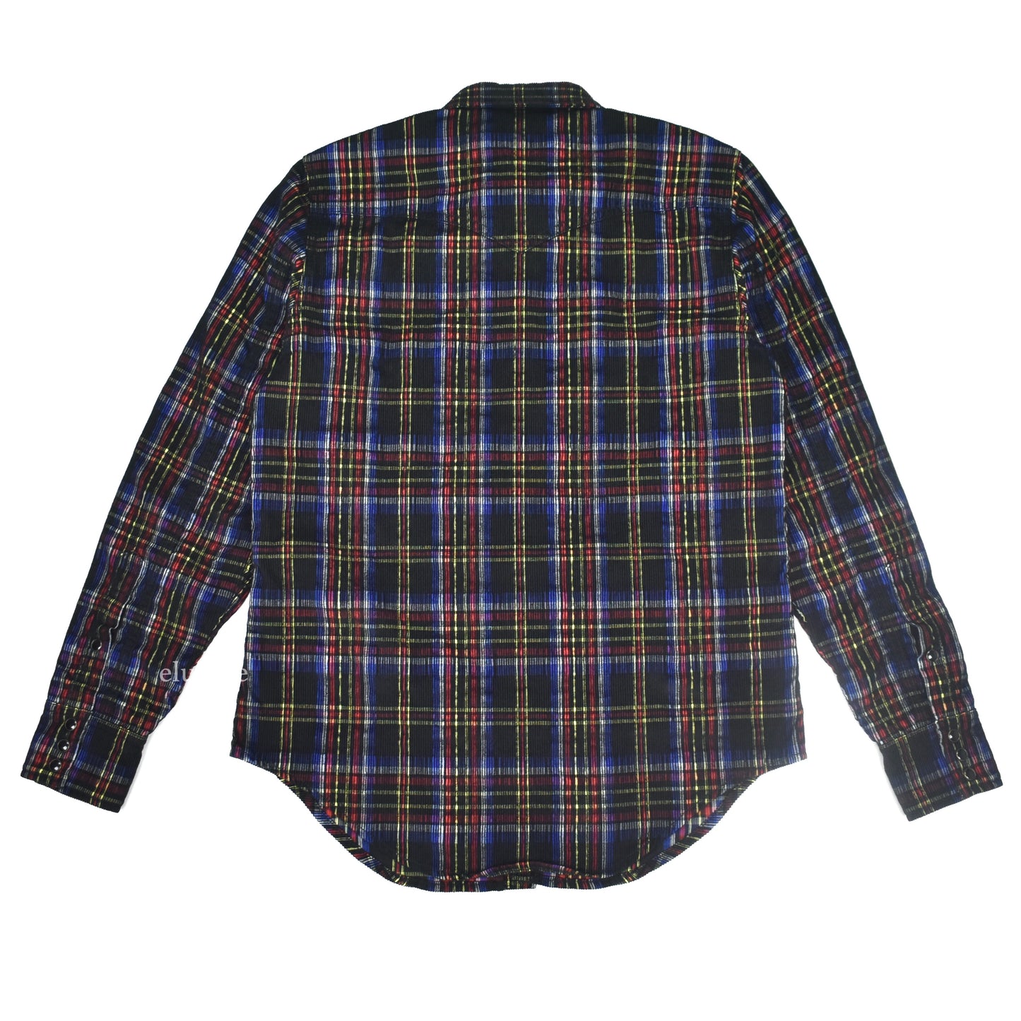 Saint Laurent - Plaid Corduroy Snap Button Western Shirt