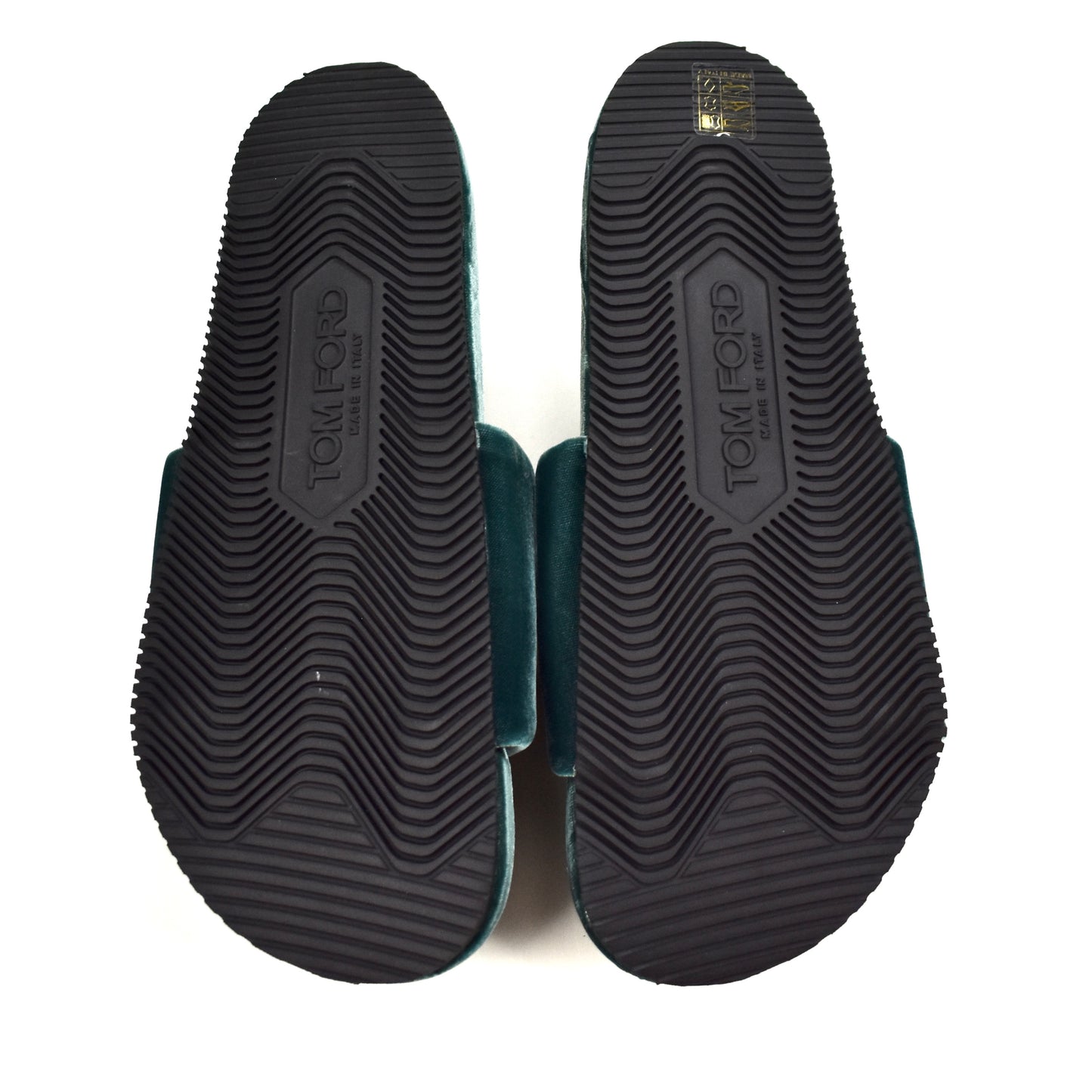 Tom Ford - Teal Velvet TF Logo Slippers