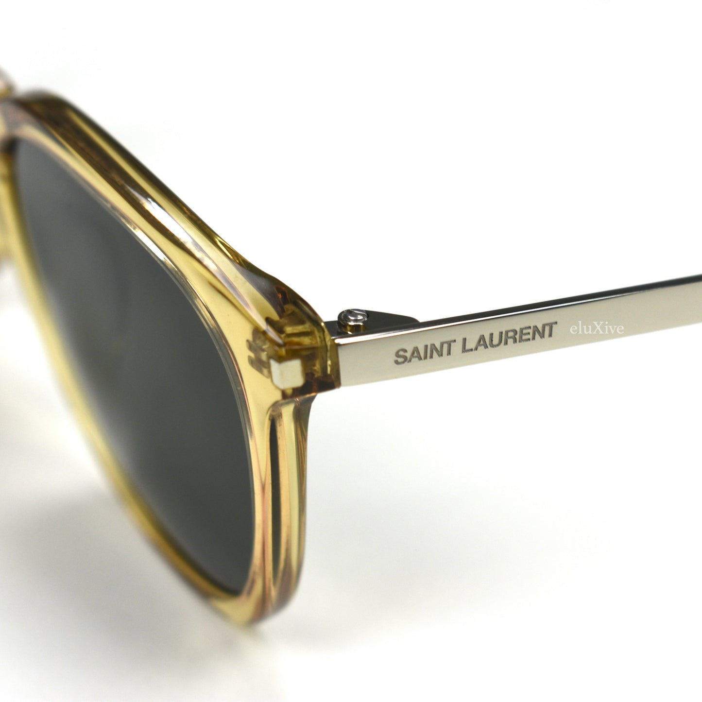 Saint Laurent - SL360 Transparent Yellow Rectangular Sunglasses