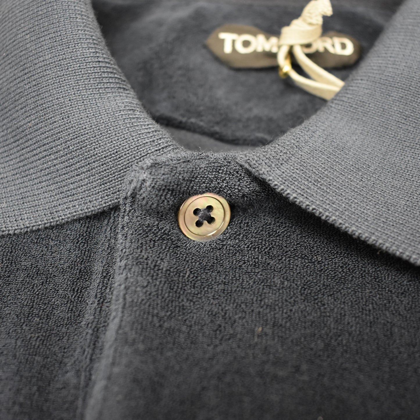 Tom Ford - Navy Towelling Polo Shirt