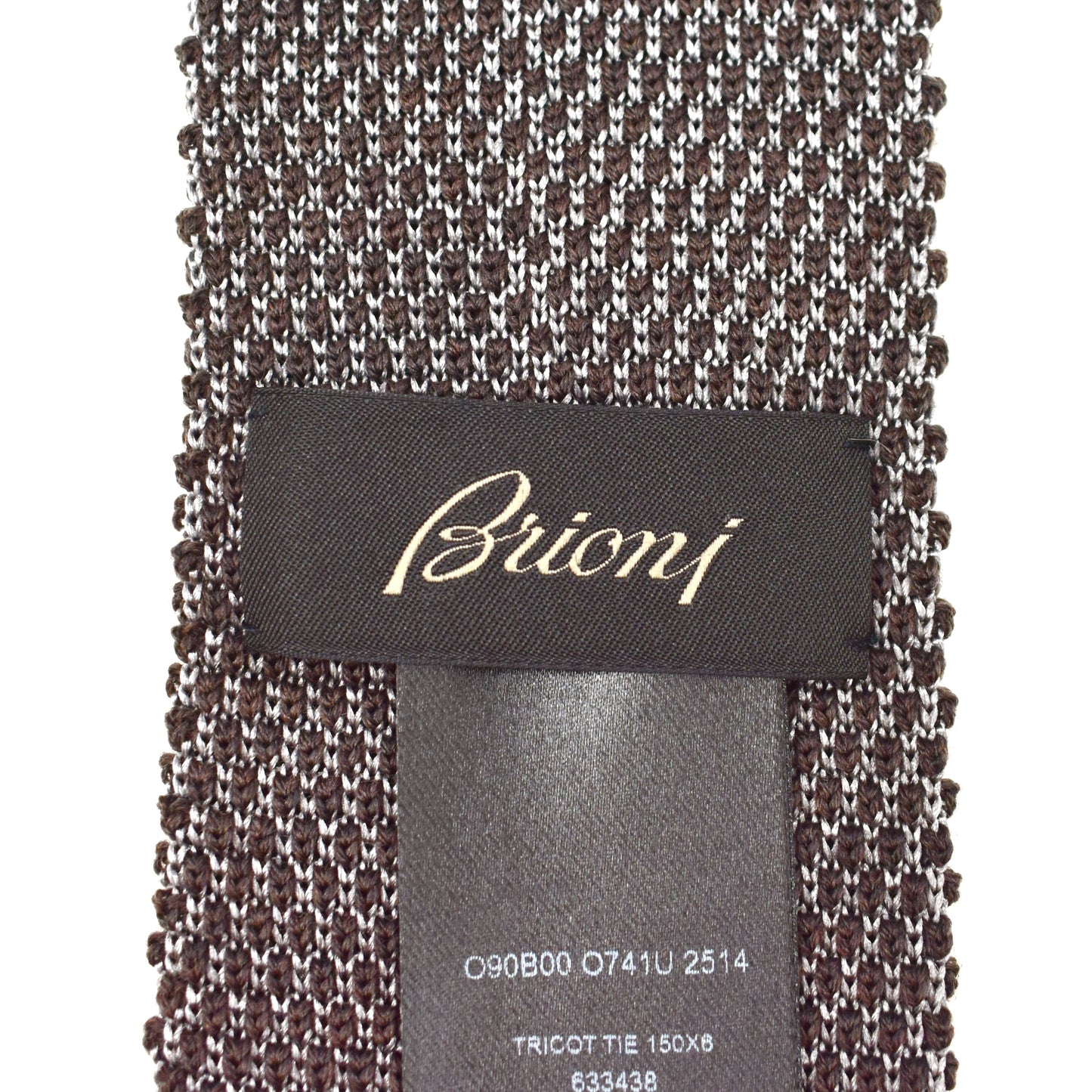Brioni - Gray & Brown Wool/Silk Knit Tie