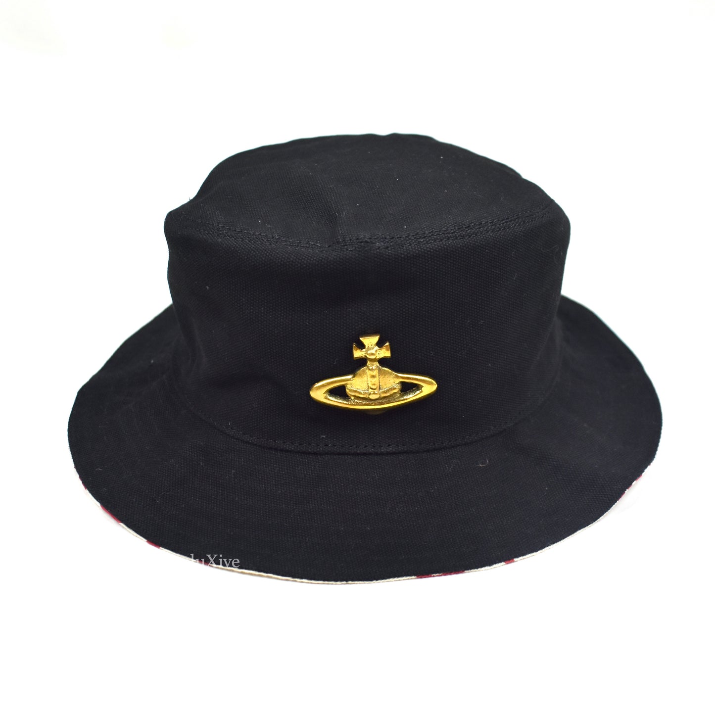 Vivienne Westwood - Black Canvas Metal Orb Logo Bucket Hat