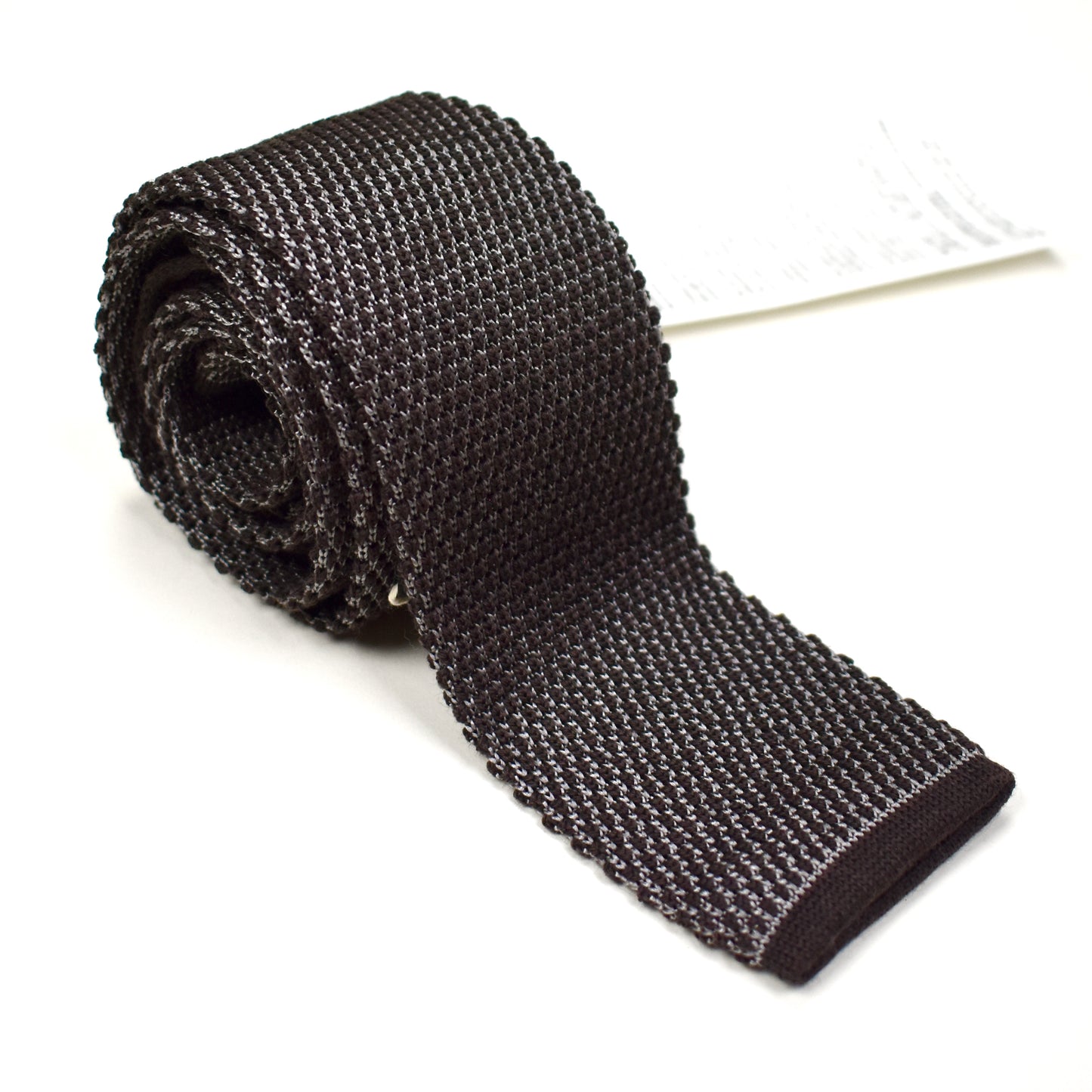 Brioni - Gray & Brown Wool/Silk Knit Tie