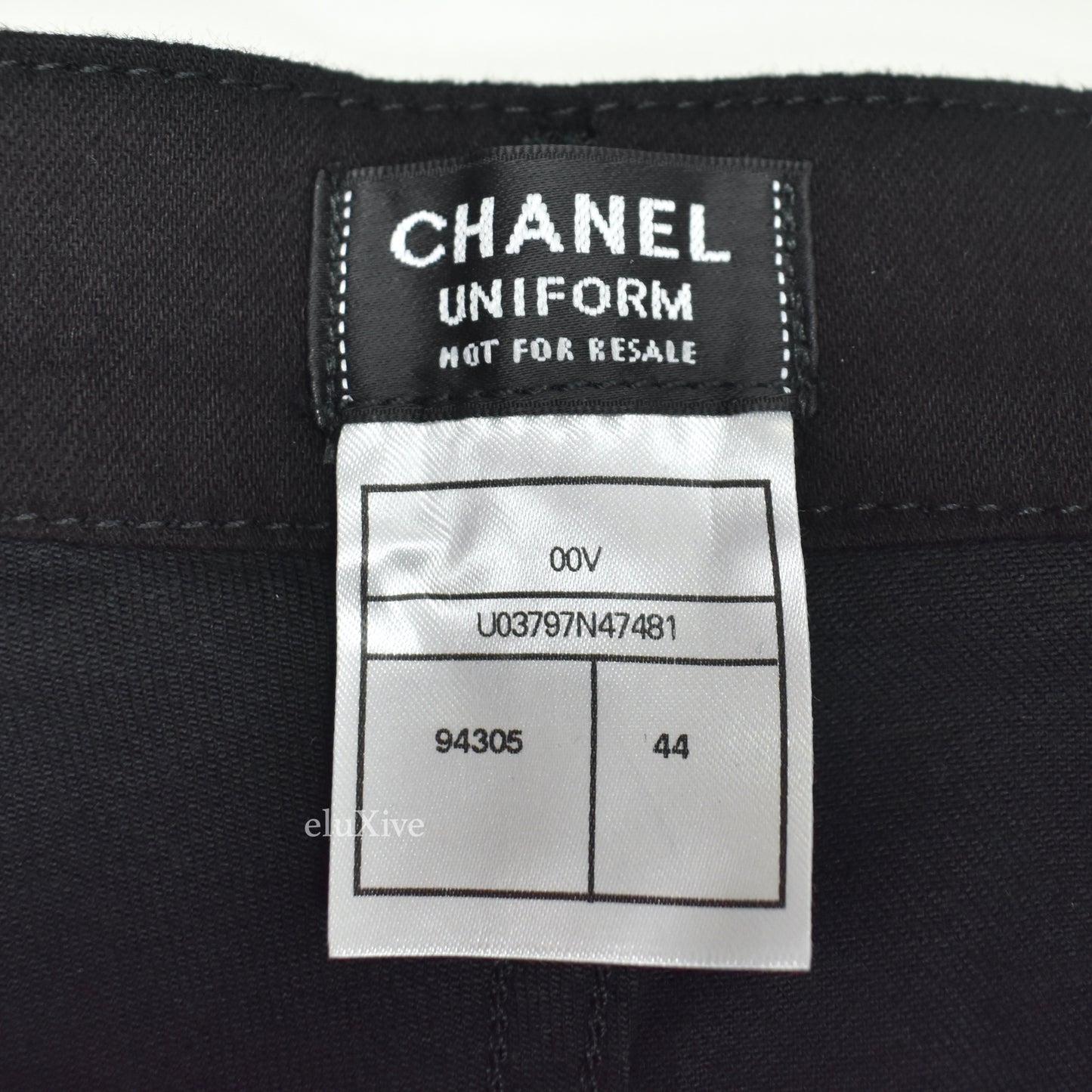 Chanel - Black Stretch Denim Uniform Jeans
