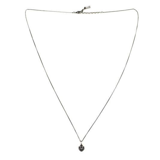 Saint Laurent - Silver Victorian Heart Pendant Necklace