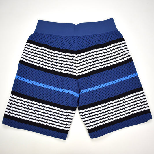 Burberry - Blue Archive Stripe Mesh Knit Shorts