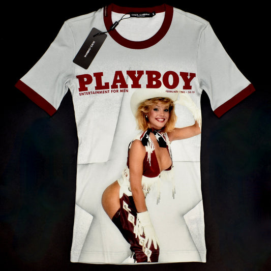 Dolce & Gabbana x Playboy - Vintage Print Ribbed T-Shirt