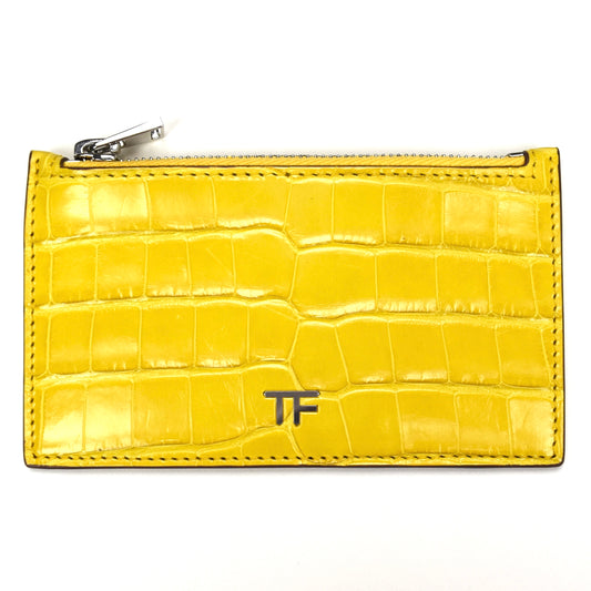 Tom Ford - Yellow Exotic Alligator Zip Card Holder