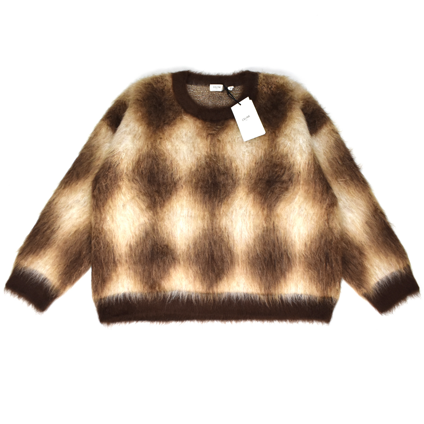 Celine - Fuzzy Mohair Heavy Knit Boxy Sweater