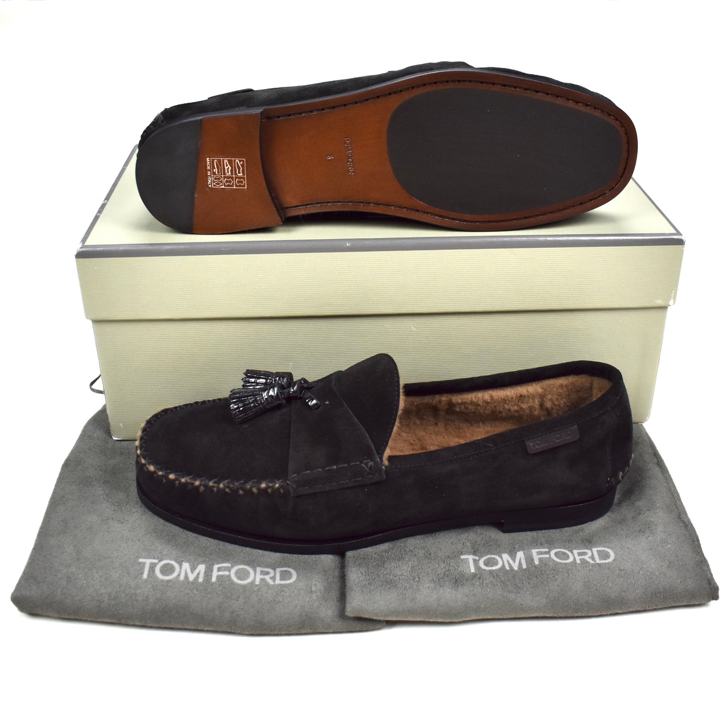 Tom Ford - Genuine Shearling Fur Tassel Loafers