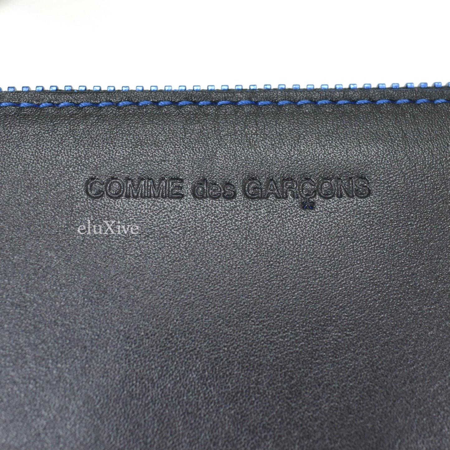 Comme des Garcons - Black/Metallic Blue Leather Marvellous Zip Wallet