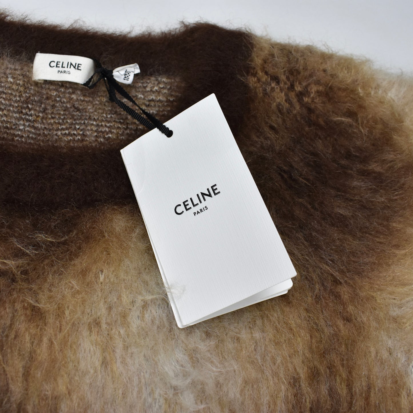 Celine - Fuzzy Mohair Heavy Knit Boxy Sweater