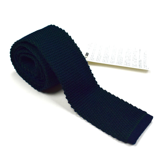 Brioni - Navy & Dark Green Wool/Silk Knit Tie