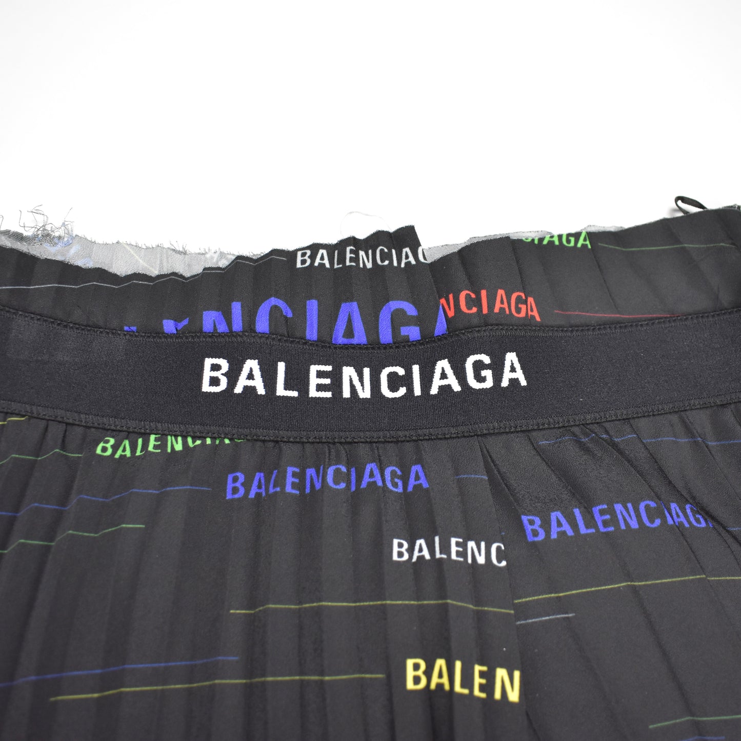 Balenciaga - Black Multicolor Logo Pleated Skirt