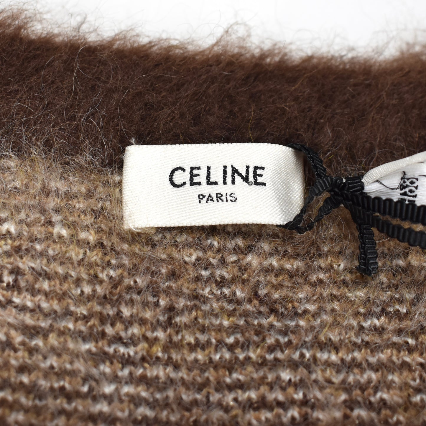 Celine - Fuzzy Mohair Heavy Knit Boxy Sweater