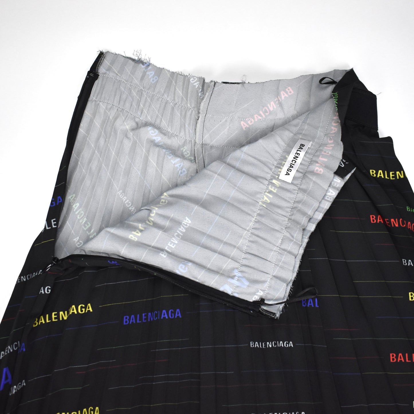 Balenciaga - Black Multicolor Logo Pleated Skirt