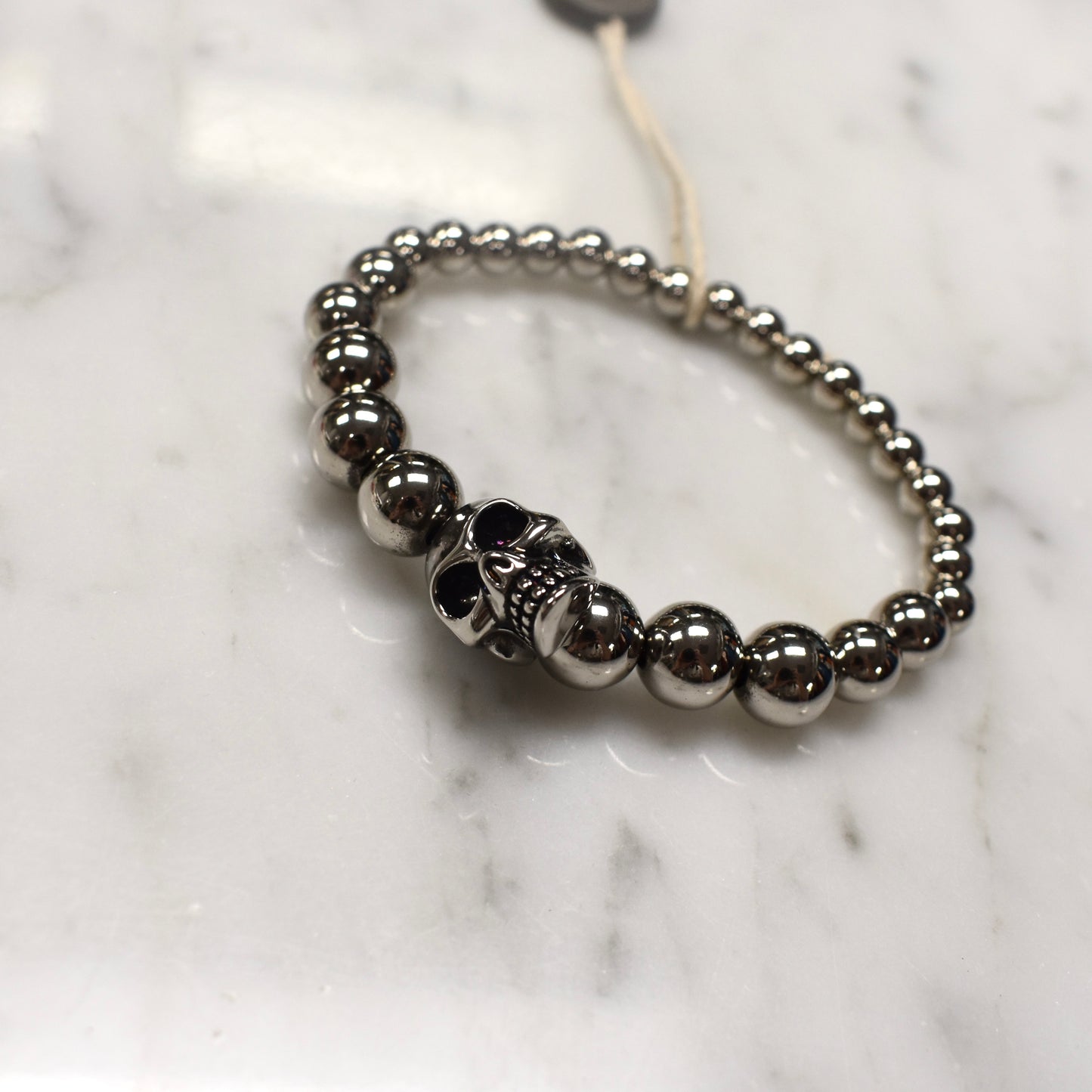 Alexander McQueen - Gunmetal Skull Bead Bracelet