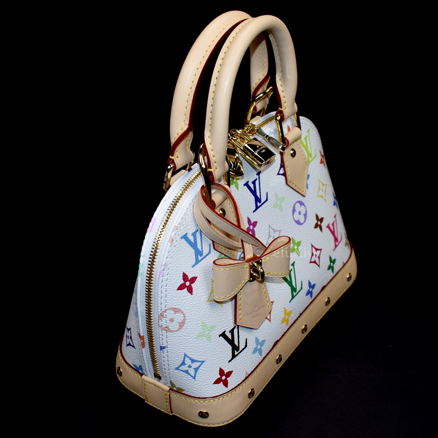 Louis Vuitton x Murakami - Multicolor Monogram Alma BB Bag (White)