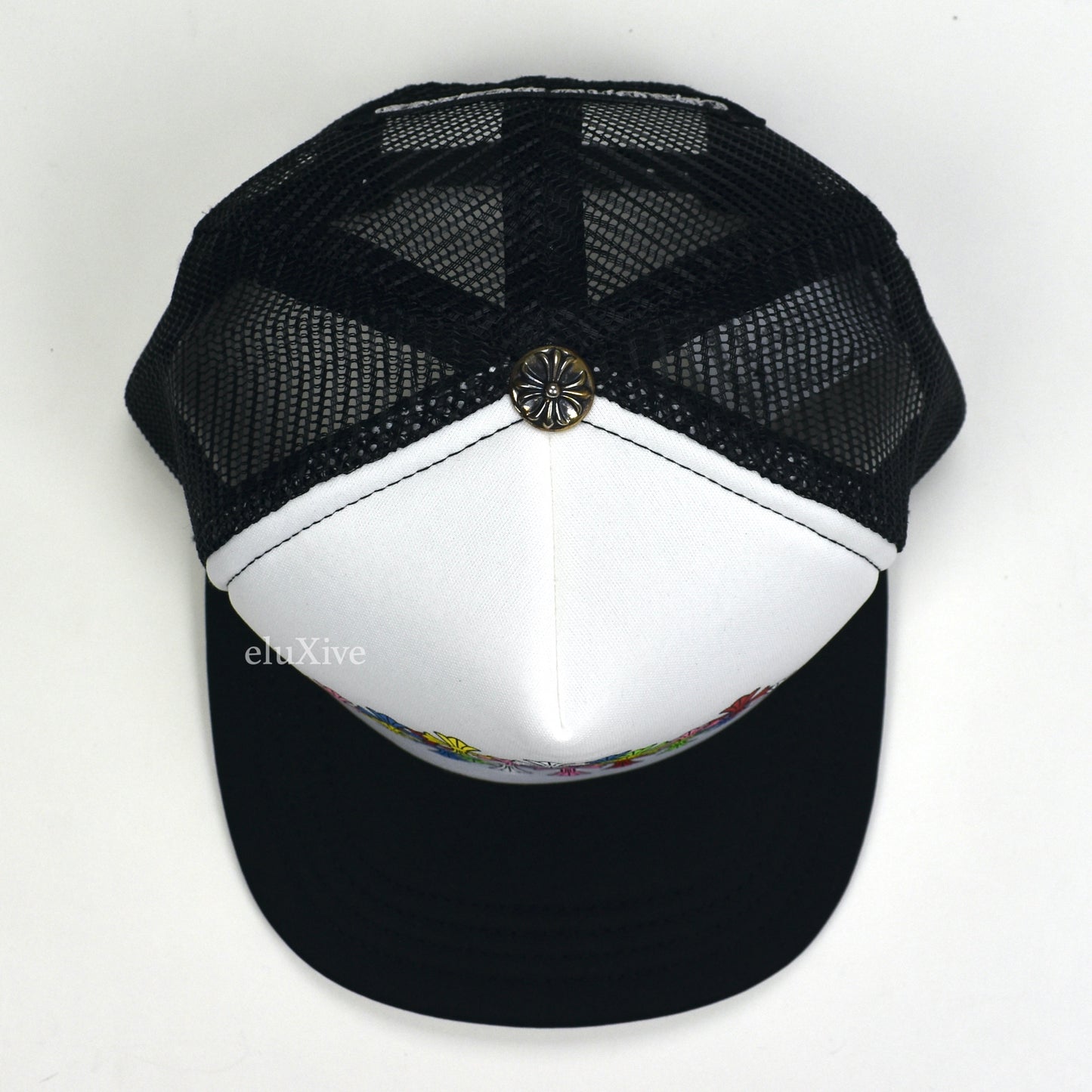 Chrome Hearts - Black/White Multicolor Crosses Cemetery Trucker Hat