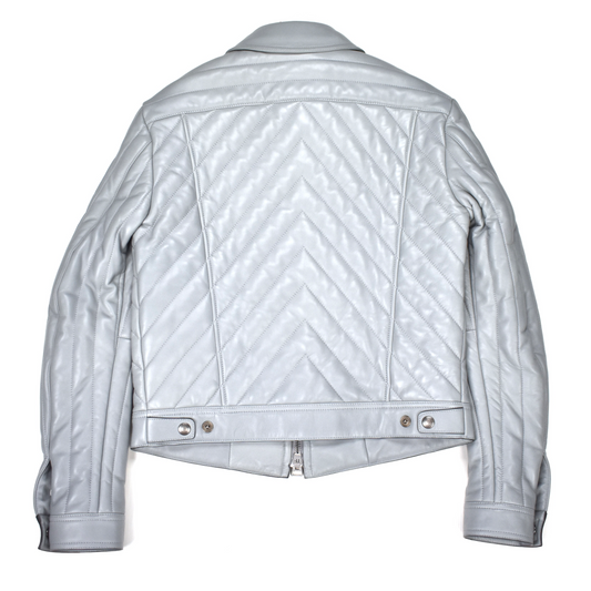 Tom Ford - Gray Padded Leather Racer Jacket