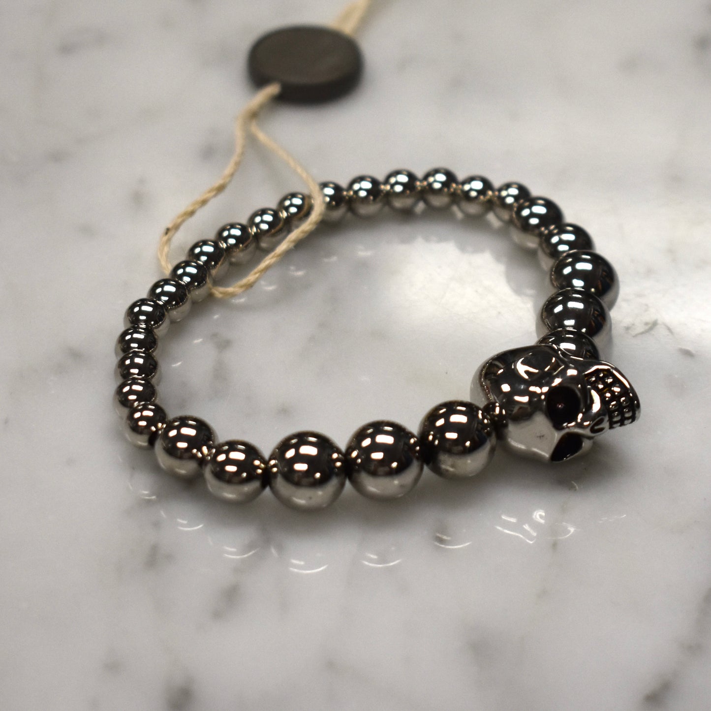 Alexander McQueen - Gunmetal Skull Bead Bracelet