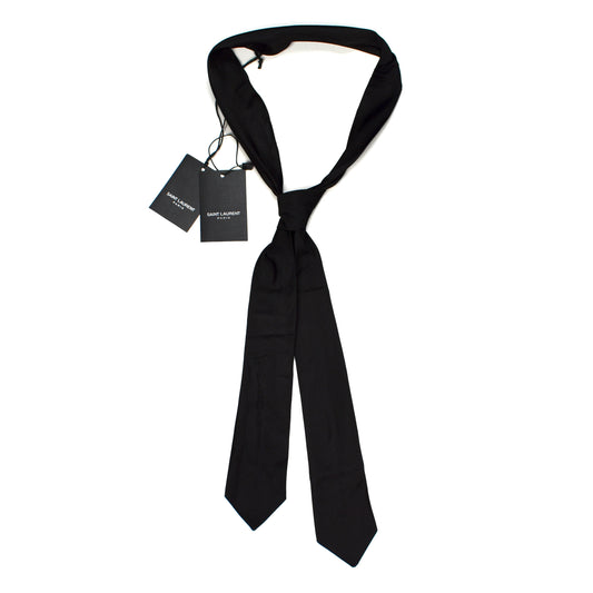 Saint Laurent - Black Silk Satin Scarf Tie