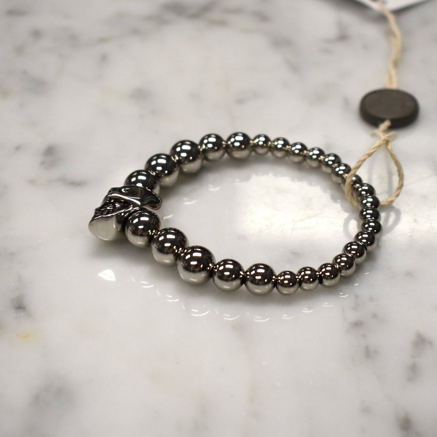 Alexander McQueen - Gunmetal Skull Bead Bracelet