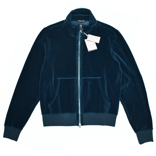 Tom Ford - Teal Blue Velour Track Jacket