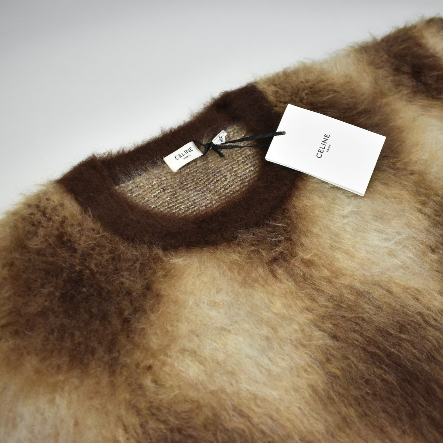 Celine - Fuzzy Mohair Heavy Knit Boxy Sweater