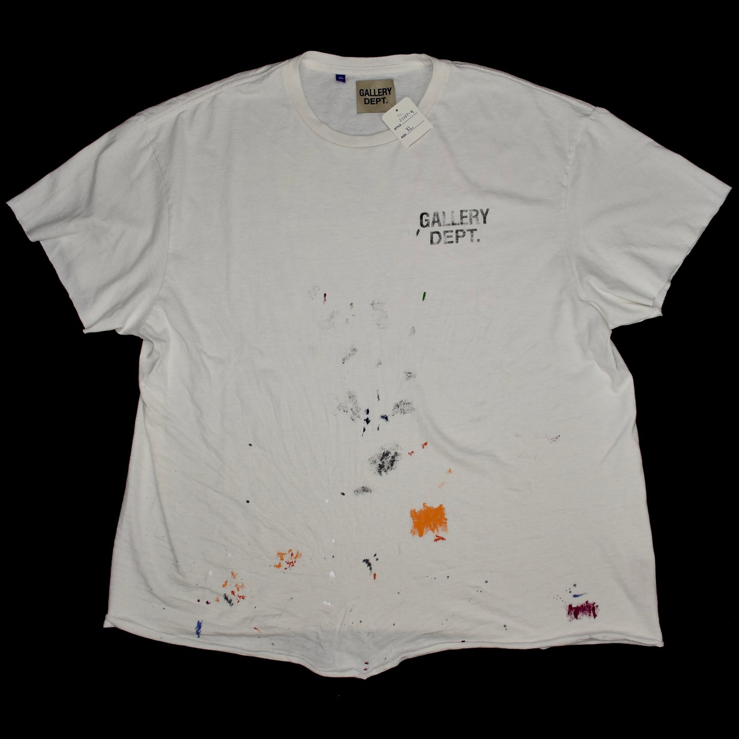 Gallery Dept. - White Miami Logo Paint Splatter Boardwalk T-Shirt