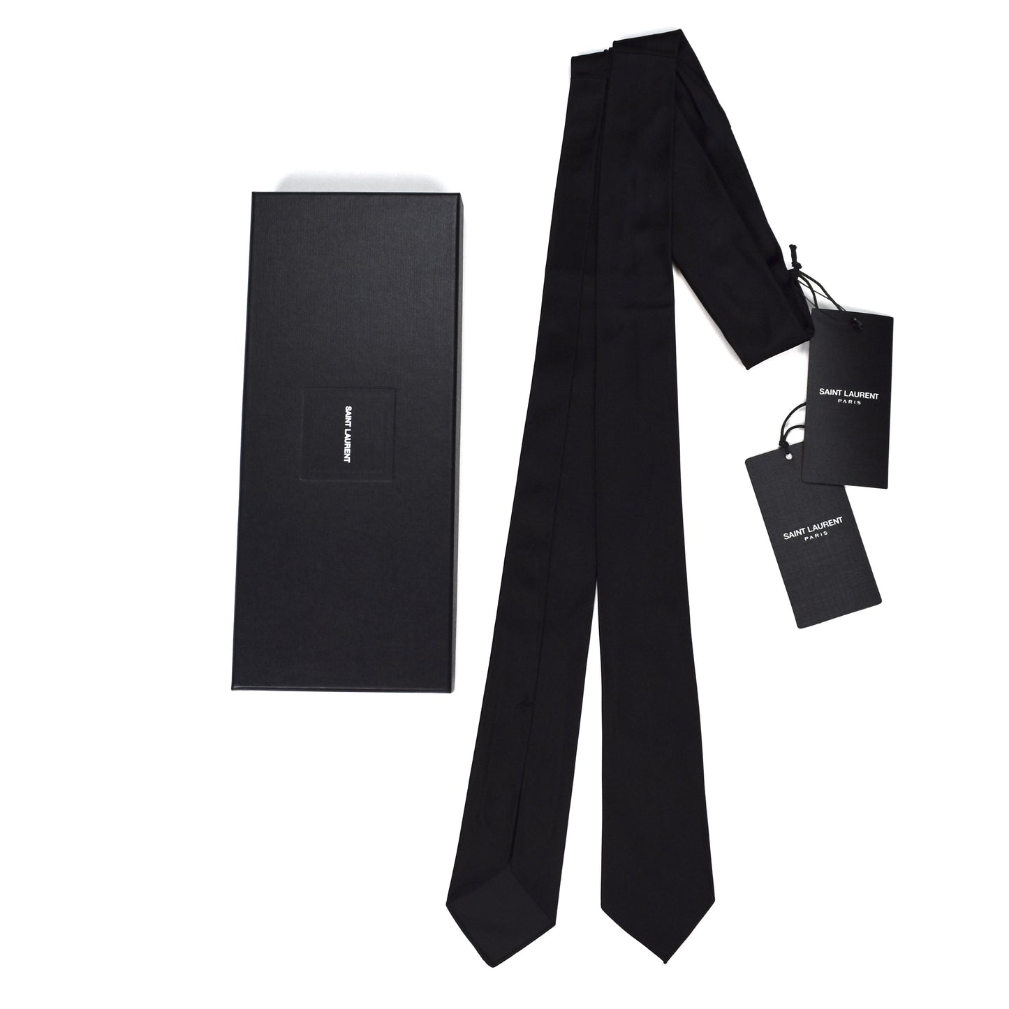 Saint Laurent - Black Silk Satin Scarf Tie