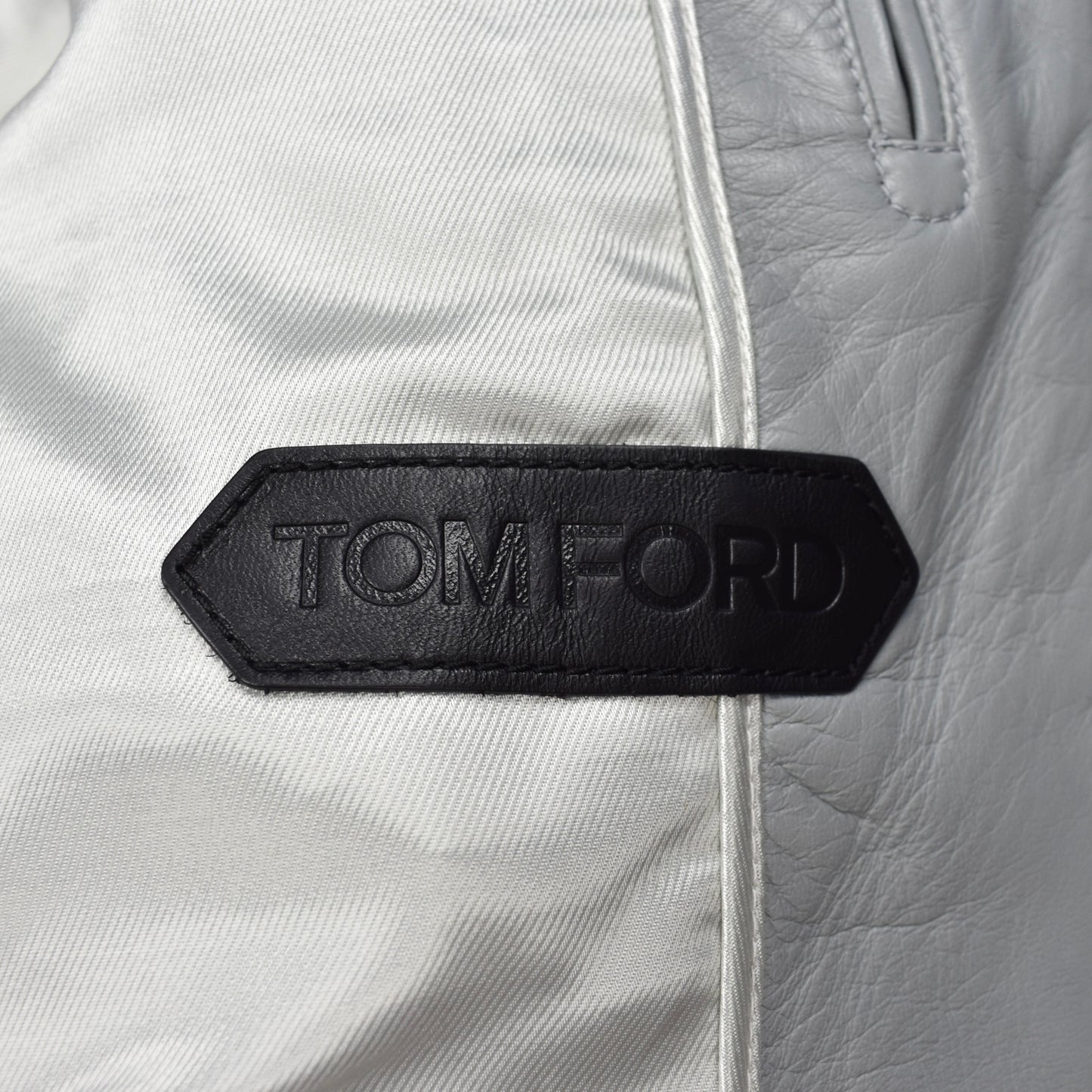 Tom Ford - Gray Padded Leather Racer Jacket