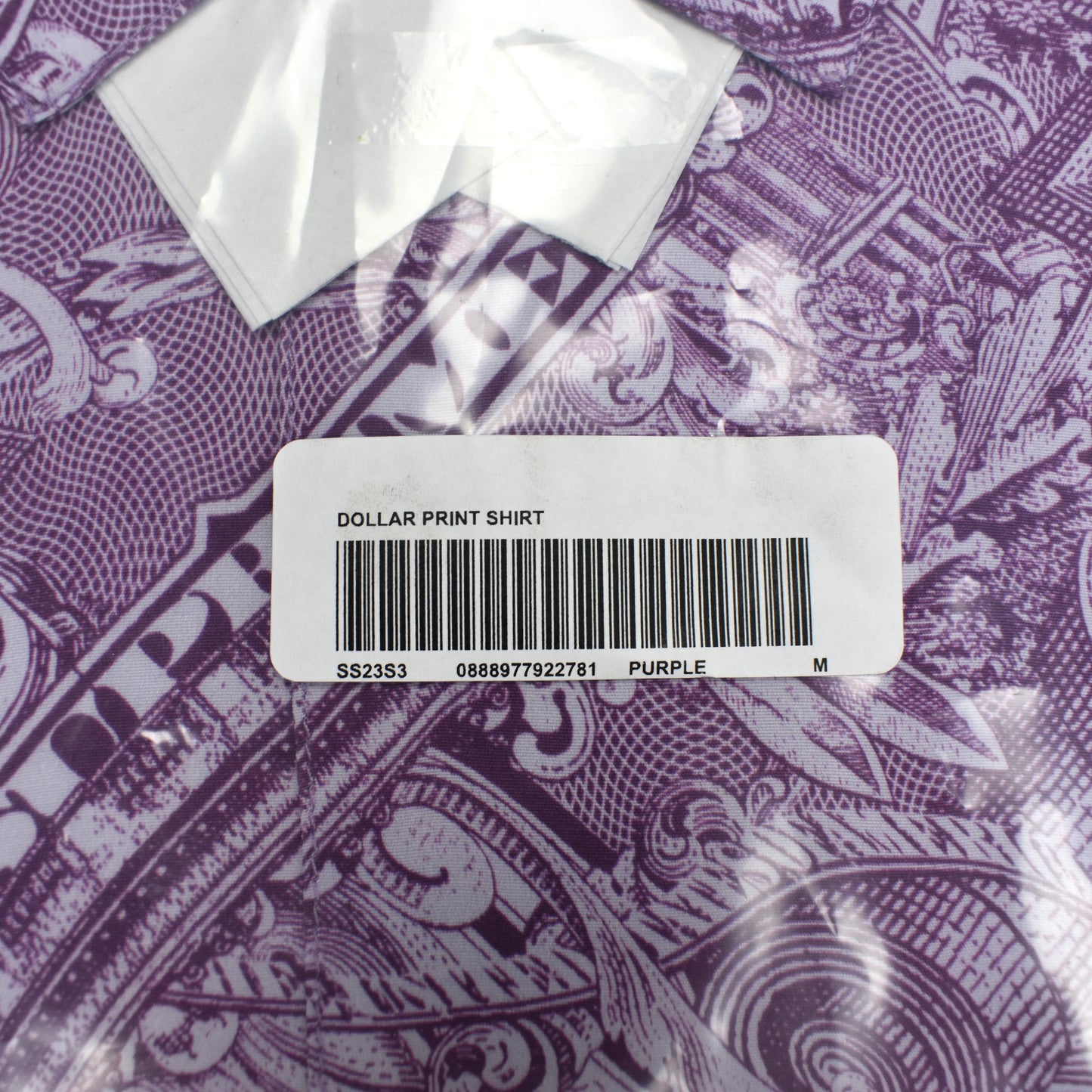 Supreme - Purple Dollar Bill Print Viscose Club Shirt